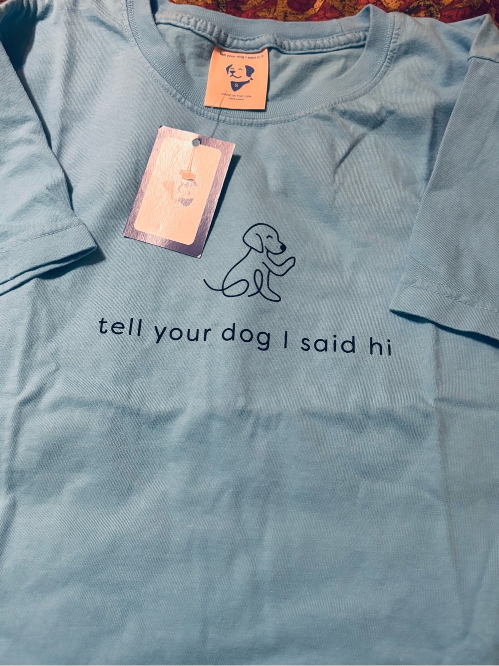 Tell Your Dog I Said Hi Light Blue Graphic Tee - Unbranded - Picture 5 of 6